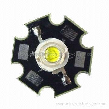 5W Pure White High-power LED with Star Al Heatsink and 300 to 350lm Luminous Flux